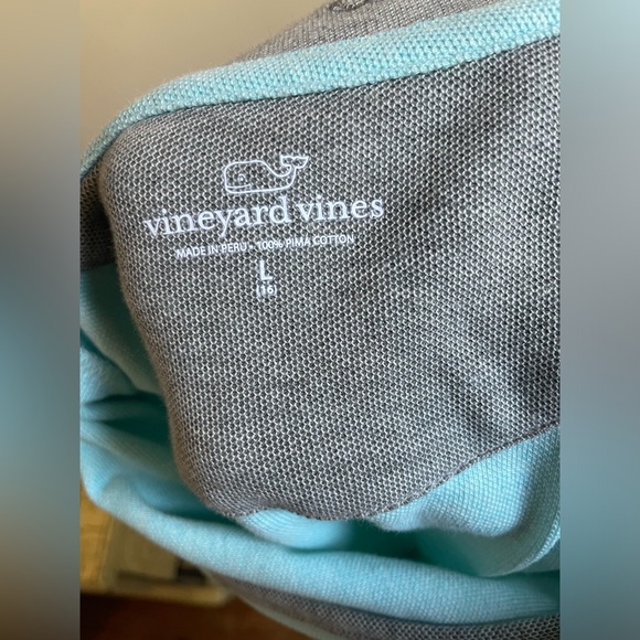 NWT Boys Vineyard Vines Light Blue Quarter-Zip Pullover size L Pima Cotton - Picture 7 of 9